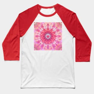 Tropical Pink Floral Mandala Baseball T-Shirt